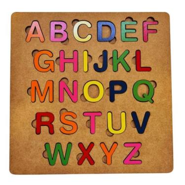 Imagem de Alfabeto Didático, Brinquedo Educativo, MDF 25 cm - Ecolaser