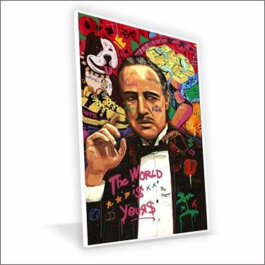 Imagem de Quadro Poderoso Chefão Vinil Com Vidro Tamanho Moldura 20x20 Caixa Branca