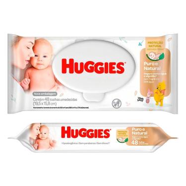 Imagem de Lenço umedecido huggies puro E natural com 48 unidades