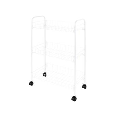 Imagem de Fruteira 3 Andares Branca Com Rodas