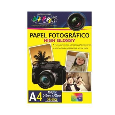Imagem de Papel Fotográfico A4 180g Glossy Resistente a Água Offpaper PCT C/ 50 