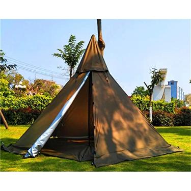 Imagem de Tenda de camping portátil à prova d'água Pentagonal Teepee Tent acampamento ao ar livre pirâmide Tipi barraca com orifício de fogão