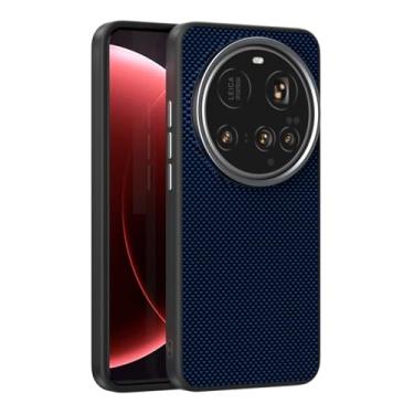 Imagem de HAO RIYLN Capa de couro para XiaoMi 15/15 Pro/15 Ultra, capa magnética fina suporta carregamento sem fio, capa de proteção de lente de metal antiqueda, azul, 15 Pro