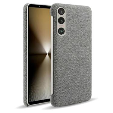Imagem de Capa para SONY Xperia 1 VI,Capa desenhada em lona,Case Protetora Ultrafina com Empunhadura Macia,Design em Tecido Antichoque e Antiarranhões-Gray