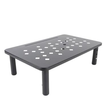 Imagem de Montagem do Monitor de Computador Stand Com Altura Ajustável, Design de Orifício de Trevo, Aprimorar o Fluxo de Ar, Suporta até 20 Kg, Montagem Fácil para Laptop, Monitor,