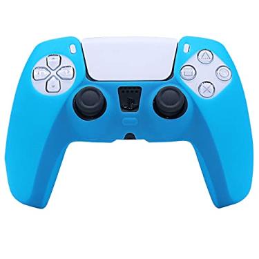 Imagem de Capa de controle que brilha no escuro compatível com controle PS5/Playstation 5, capa protetora RALAN com alça de polegar personalizada