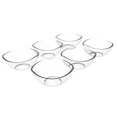 Imagem de Conjunto 6 Potes de Sobremesa 265ml Trio Crippa Plástico Transparente Tigelas Pote para Doces