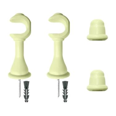 Imagem de Kit Varão de Madeira Para Cortina Simples 2,00 Metros 19mm com Ponteira e Suporte