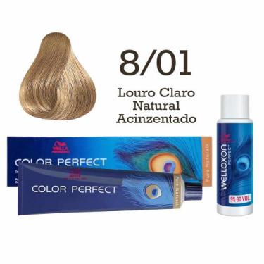 Imagem de Coloração Color Perfect + Emulsão Oxi  Wella Professionals, 8/01 Louro