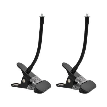 Imagem de Holicfun Suporte de clipe para câmeras Ring, Blink, Eufy, Google Nest, Wyze e Arlo para ambientes internos e externos, braço pescoço de ganso de 15 cm, ajuste flexível, braçadeira forte, preto, pacote