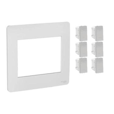 Imagem de Kit 4x4 6x Interruptor Paralelo Gamma Silver Orion Schneider