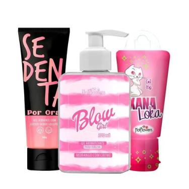 Imagem de Kit Blow Girl Gel Aromatizante Beijável Gel Excitante Feminino e Lubri