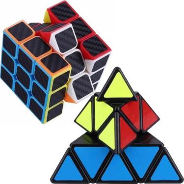 Imagem de 02 Cubos Magico Piramide Pro 3x3 Speed Cube Gira Facil - Ark Toys