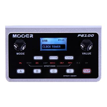 Imagem de MOOER Pe100 Portátil Mesa Guitarra Multi Efeitos Com 198 Predefinições, 36 Efeitos, Bateria Eletrônica, Metrônomo, Tap Tempo, Aux In Fone De Ouvido