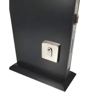 Imagem de Fechadura Rolete Com Cilindro Roseta Inox Quadrado - DECORPLACE