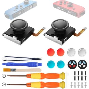 Imagem de GuliKit Switch JoyCon Joystick Replacement, TMR Joystick, Updated Anti-Drift TMR Electromagnetic Joystick For Switch LCD/OLED Joy Con & Switch Lite with Repair Kit Accessories (2 Pack)