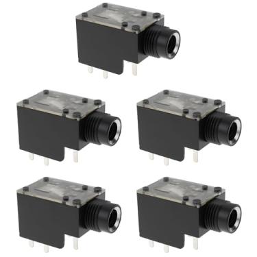 Imagem de ECSiNG 5 peças 6,3 mm 9 pinos amplificador estéreo jack áudio dual channel soquete para fones de ouvido microfone alto-falantes