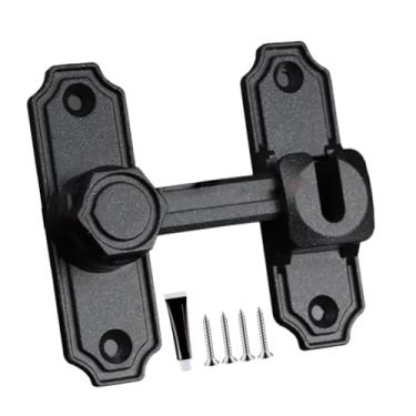 Imagem de Fenteer Fechadura de porta de celeiro 90/180 graus, trava de porta giratória para galpão, banheiro externo, Preto