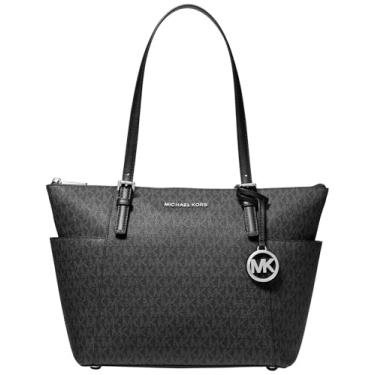 Imagem de Michael Kors Bolsa com zíper superior Jet Set, Ferragens prateadas/assinatura/preta, One Size