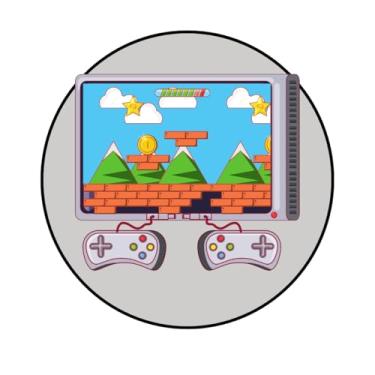 Imagem de Adesivo Personalizado Redondo Tema Games, 15cm (JG2, PAPEL RECICLAVEL, 15CM)