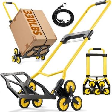 Imagem de Keoslpy Carrinho De Subir Escadas Atualizado, Mão Dobrável Para Serviço Pesado 145 Kg, Compras Portátil Pessoal Com Bolsa Mudança, Bagagem, Compras, Viagens, Escritório