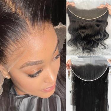 Imagem de BEAUMIKALA 22" 13X4 Hd Fecho De Renda Apenas Body Wave 12A Cabelo Humano Brasileiro Semelhante À Pele 100% Virgem Remy Frontal Pré-Arrancado Com Bebê Preto Natural