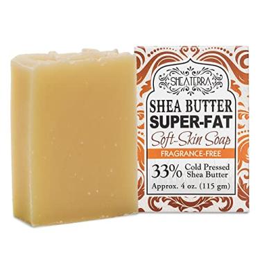 Imagem de Shea Terra Organics Sabonete De Manteiga Karité 33%, Sem Fragrância, Totalmente Natural, Em Barra Emoliente Que Limpa, Hidrata, Acalma E A Pele Sensível É Suave Para Do Bebê, 4,5 Oz