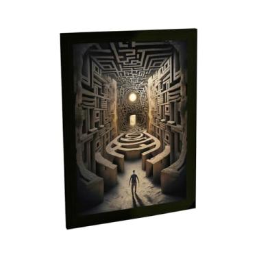 Imagem de Quadro Decorativo Labirinto Vertical Ilustração Arte Poster Quarto Sala