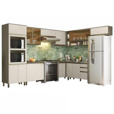 Imagem de Cozinha Completa De Canto 9 Peças Connect Duna-cristal Com Torre Quente 2 Fornos - Móveis Henn Duna-cristal