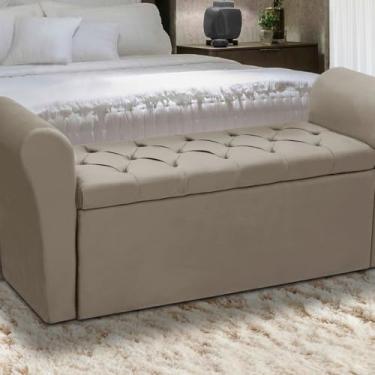 Imagem de Baú Para Cama Box: Madeira Estofada King Size (Capuccino)