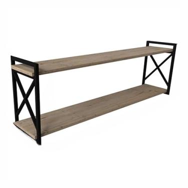 Imagem de Prateleira Industrial Suspensa 20x60, Organizadora Livros Decorações em Salas, Cozinhas, Lavanderia(Prateleira 20x115cm)