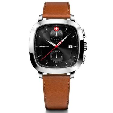 Imagem de Relógio Suíço Wenger Vintage Classic Chrono Pulseira de Couro 01.1933.102-Masculino