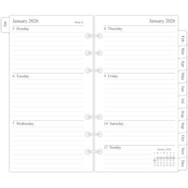 Imagem de newestor Recarga de planejador semanal e mensal 2025, 9 cm x 16 cm, janeiro de 2025 a dezembro de 2025, pessoal/compacto/tamanho 3