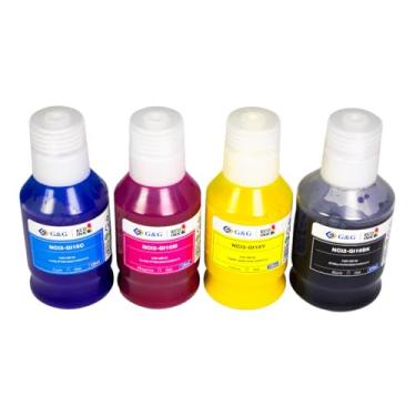 Imagem de Kit 4x Refil de Tinta GI-16 G&G Compatível | Cores: Preto 170ml, Ciano/Magenta/Amarelo 135ml | Para GX6010 GX7010 GX-6010 GX-7010