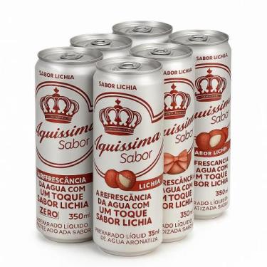 Imagem de água com sabor lichia acquissima 350ml lata bebida zero açucar, PACK 1