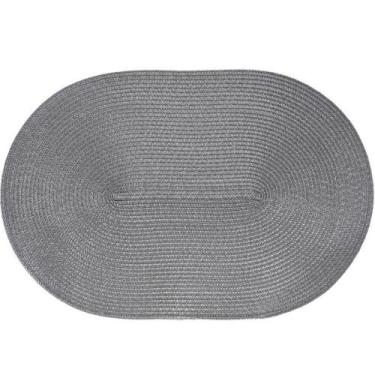 Imagem de Kit 10 Americano Requinte Liso Para Mesa Oval 30x45cm Chumbo - TESSI