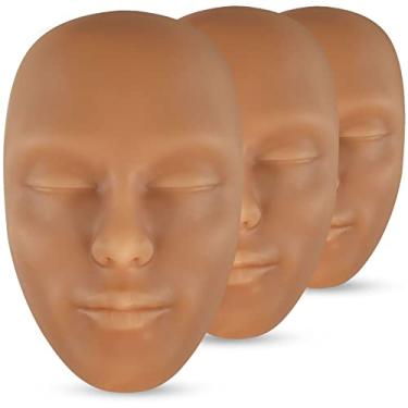 Imagem de Guapa Cabeça de manequim de prática de silicone 5D para maquiagem – Modelo de rosto reutilizável para extensão de cílios, modelagem de sobrancelha, pintura facial, cosmetologia e treinamento de