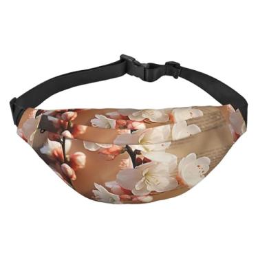 Imagem de Pochete para homens e mulheres, bolsa de cinto Kiwi tiracolo para viagens, caminhadas, corridas, bolsas de bumbum, Uma flor de pêssego, One Size