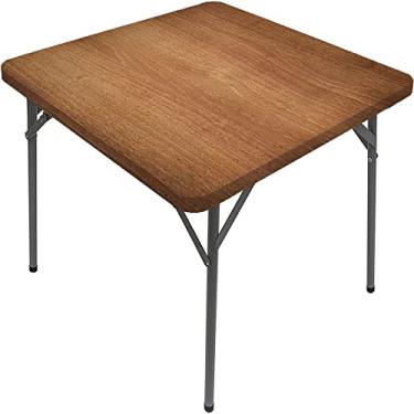 Imagem de CESGFC Toalha de mesa quadrada de madeira, estampa de textura de prancha de madeira, borda elástica, capa de mesa de jantar interna/externa, adequada para mesa quadrada de 71 cm x 71 cm