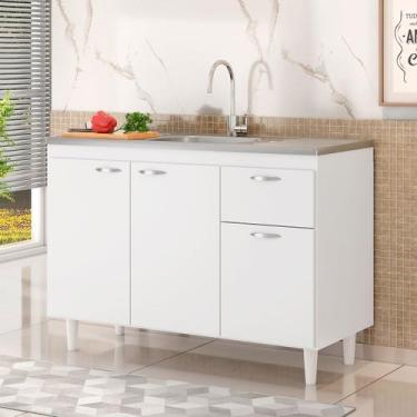 Imagem de Balcão Para Pia de 120cm Milão Sem Tampo Armário Gabinete - Atha Home,