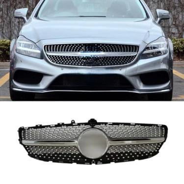 Imagem de Grade de para-choque de carro tiras decorativas kit de corpo de grade de corrida Grade de para-choque dianteiro para CLS Class W218 2015-2018 Exterior