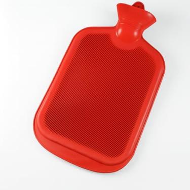 Imagem de Bolsa Térmica de Compressa Água Quente e Fria de Borracha Material Resistente 2 Litros Ideal para Uso Doméstico e Viagens Aliviando Dores e Lesões Superfície Texturizada na Cor Laranja