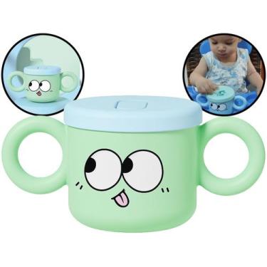 Imagem de Copo Infantil Treinamento Canudo Plástico Alça Tampa Antivazamento 250