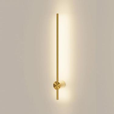 Imagem de Lâmpada De Parede De Cabeceira Linear, Iluminação Decorativa Led Moderna Luz De Ambiente, Luzes De Parede De Latão Com Faixa Longa Com Ajuste De Rotação De 330°, Arandela D, 60CM