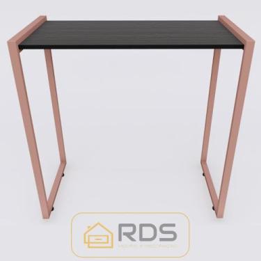 Imagem de Aparador Bella Com Pés Rosé Gold 90x45x90 - RDS Metalúrgica, Preto