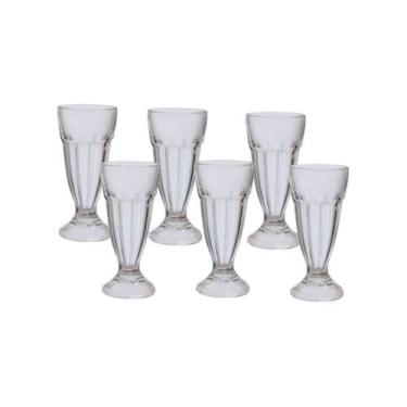 Imagem de Jogo 6 Taças De Vidro Sorvete Milk Shake Sobremesas 310ml - Haüskraft