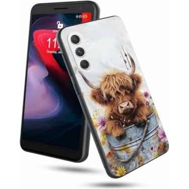 Imagem de Capa para celular Samsung Galaxy A16 5G/4G 17.0 cm Slim Soft Silicone TPU com design bonito de vaca Highland para mulheres Wen à prova de choque anti-arranhões para Samsung A16 4G/5G
