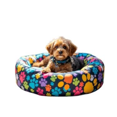 Imagem de Cama Caminha Pet para Cachorro ou Gato Médio 50cm x 50cm Lavável Redonda (CAMA PET MACHO)