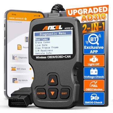Imagem de Scanner Bluetooth (atualizado AD310) ANCEL AD310BT OBD2 – leitor de código de verificação do motor, Escaner Automotriz com aplicativo premium para iOS e Android, scanner de diagnóstico de carro para