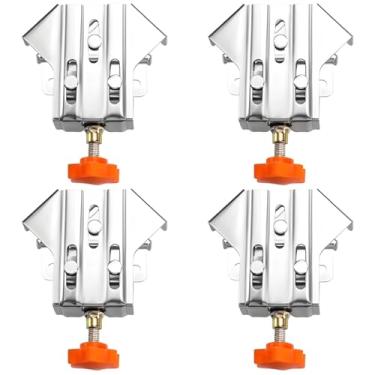 Imagem de 4 braçadeiras de canto para marcenaria, braçadeiras de ângulo reto de 90 graus, grampos de aço inoxidável de 90 graus, ajustáveis para madeira, metal, vidro, projetos DIY e melhoria da casa